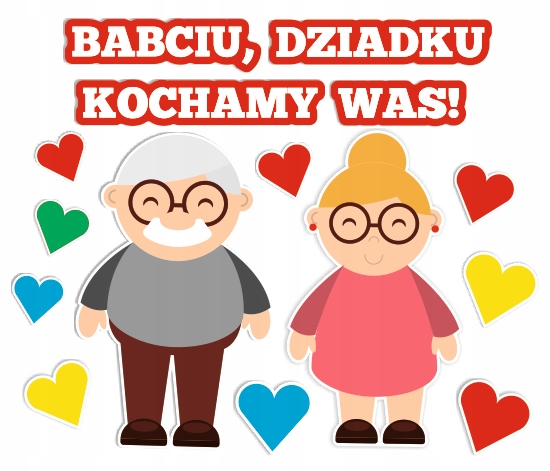 

Dekoracja Dzień Babci i Dziadka Duża +napis+serca