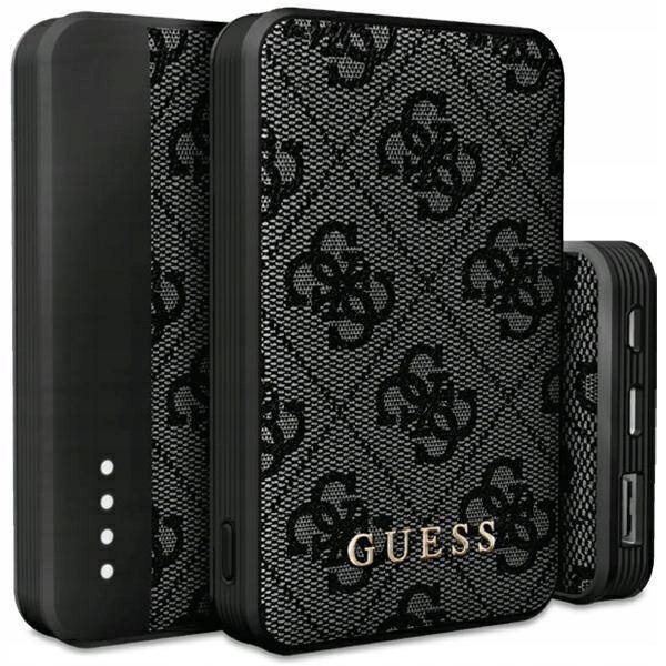 Guess Powerbanka 15W GUPB5LP4GEGK 5000mAh černá/black 4G Leather