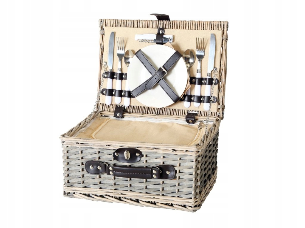 Piknikový koš z proutí s doplňky, 28 x 18 cm, Ariege