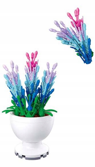 KLOCKI SLUBAN B1077 C LAWENDA W DONICZCE KWIAT