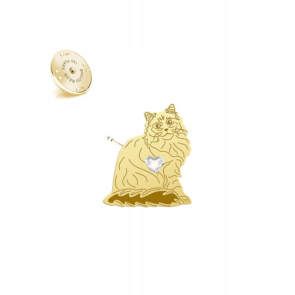 Odznak s kočkou sibiřskou 925 Dárek Šperky Dedikace