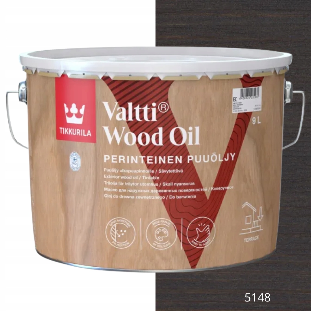 Tikkurila Valtti Wood Oil Olej Na Dřevo 9 L Barva 5148