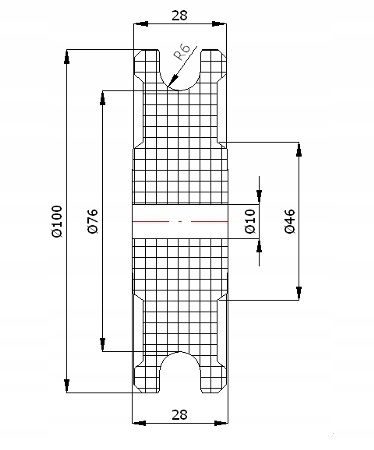 ROLKA ROLKI 100 mm LINĘ LINKĘ 12mm otw. 10 BLOCZKI Kod producenta C100/12