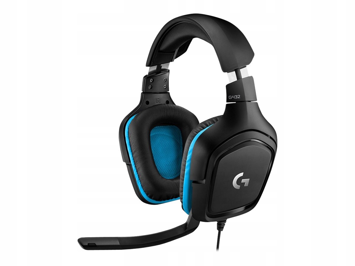 Słuchawki z mikrofonem Logitech G432 czarno-niebieskie