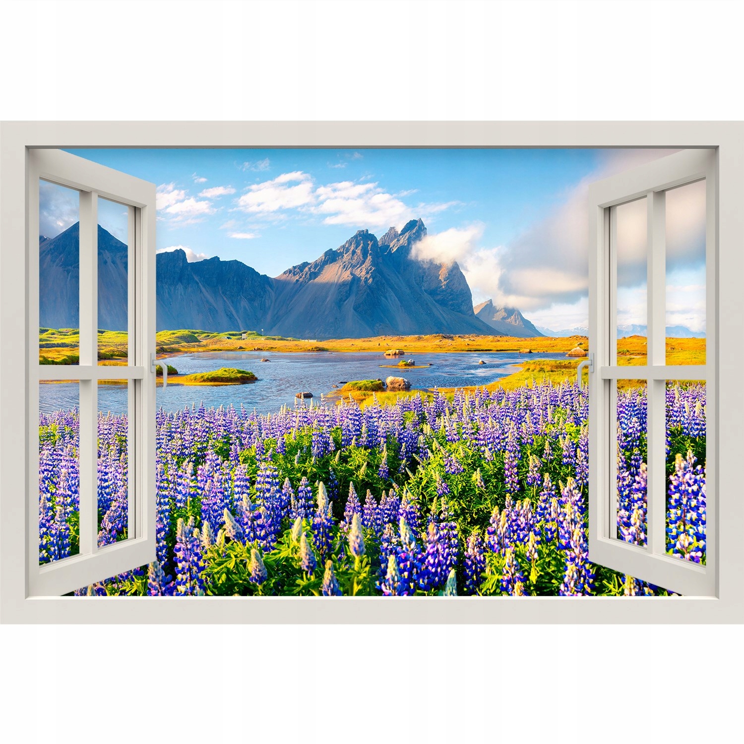 3D okno Nálepka na stenu Kvety vlčieho bôbu 90x60