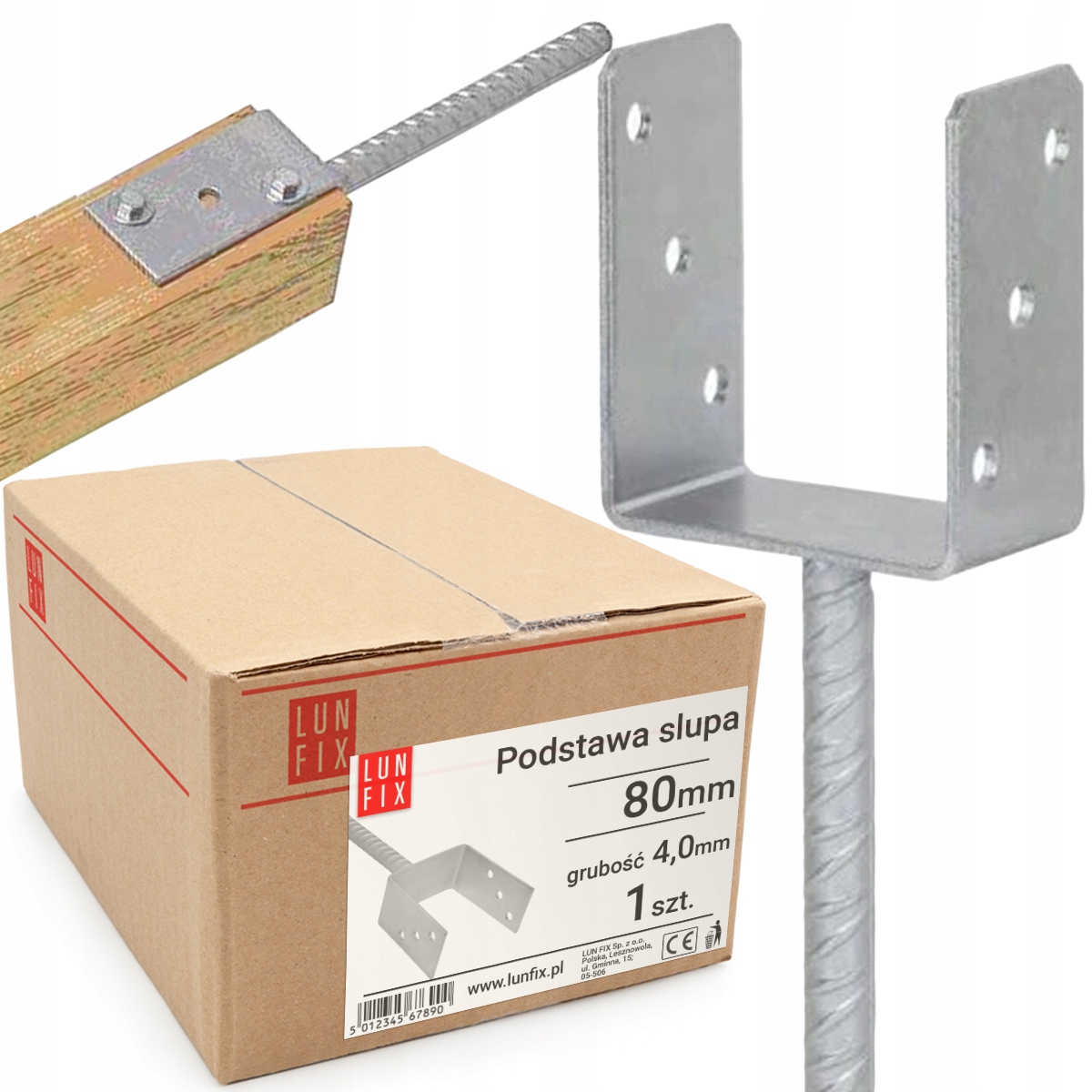 

Podstawa Słupa Do Wmurowania Kotwa 80mm PU80 1szt