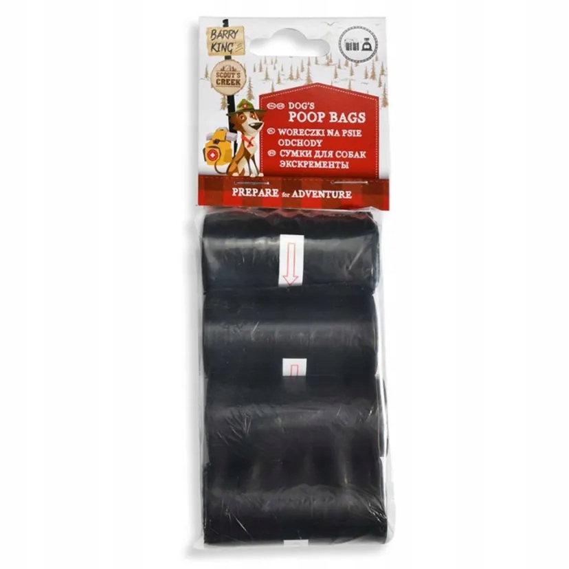 5 x Barry King Sáčky na psí exkrementy, 4 rolky x 20 kusů, černé