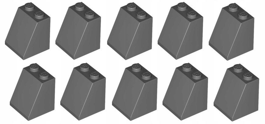 

Lego skos 2x2x2 dachówka c. szara 10 szt 3678 Nowa