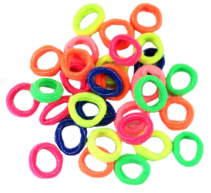 GUMKI DO WŁOSÓW LYCRA MIS SREBRNA NITKA 30 SZTUK