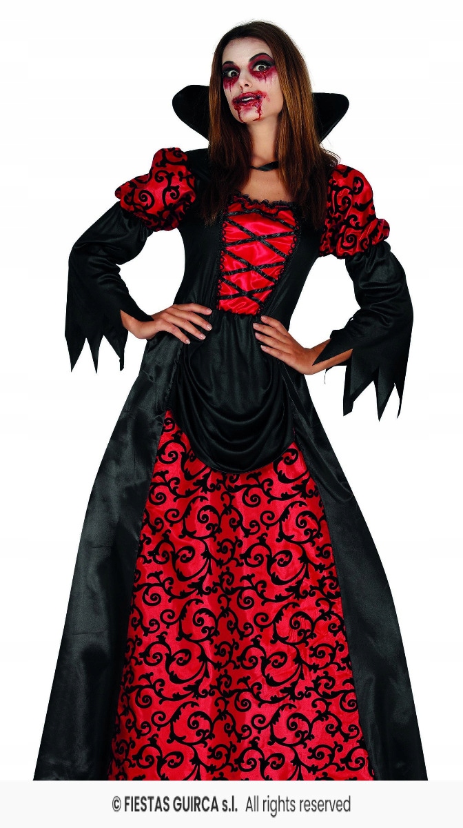 Kostým Upírka Vévodkyně Převlek Upírka Kostým Halloween XL