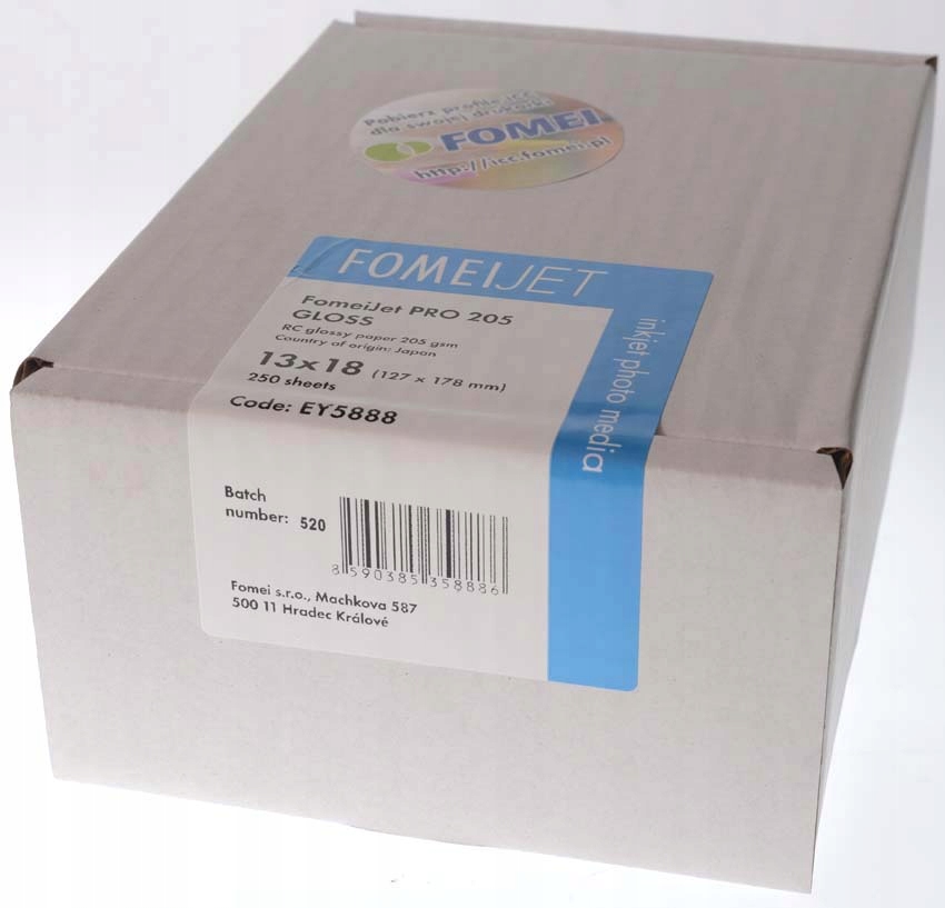 Fotografický papír Fomei 13x18 250 ks 205 g/m² lesklý
