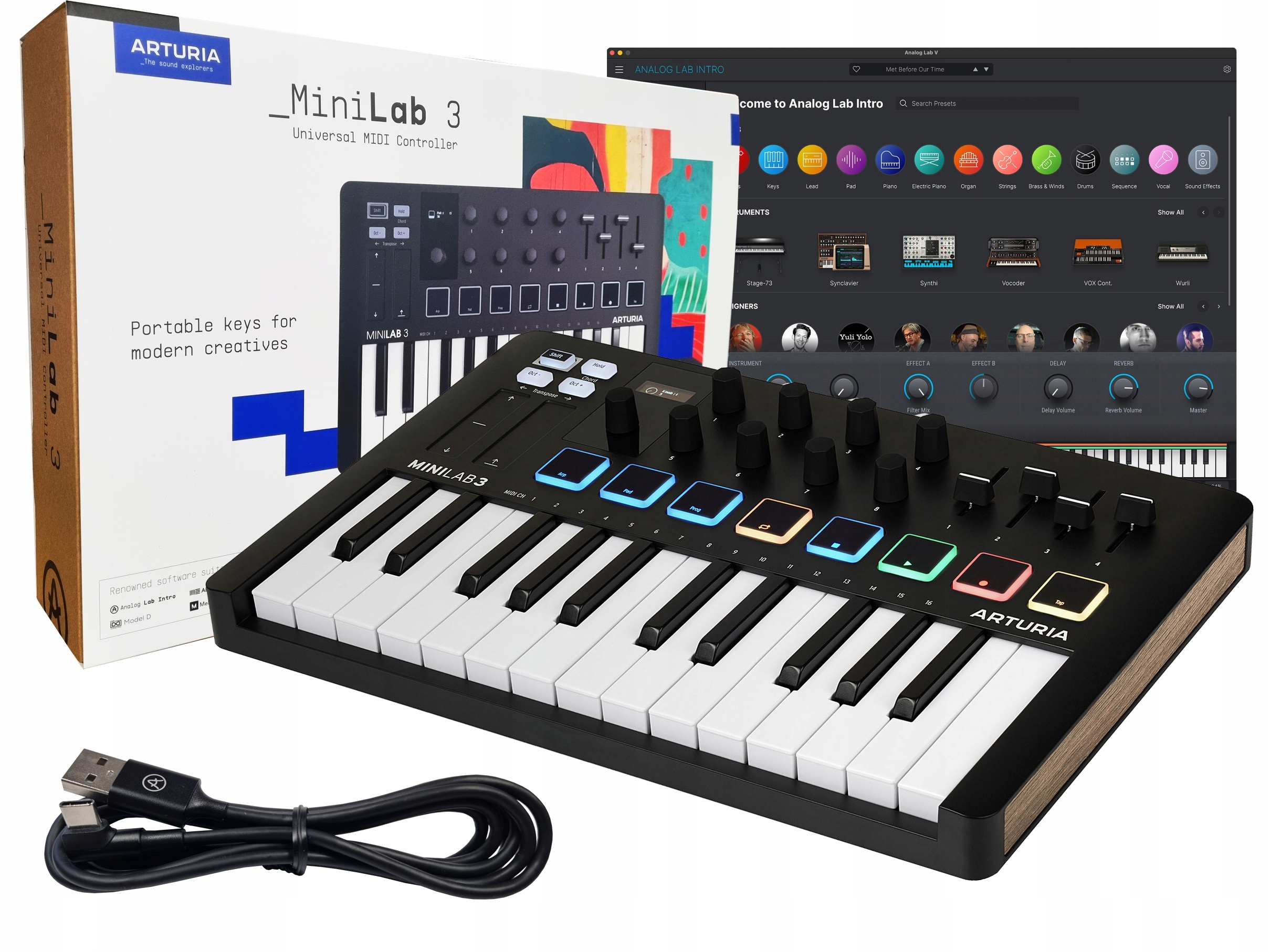Arturia MiniLab III Black kontroler klávesnice softwarový balíček