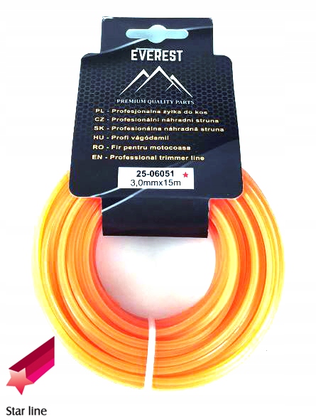 

Żyłka Tnąca Gwiazdka 3,0mm 15M