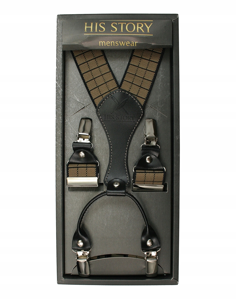 

Karmelowo-Czarne Szelki Krata, Paisley - His Story