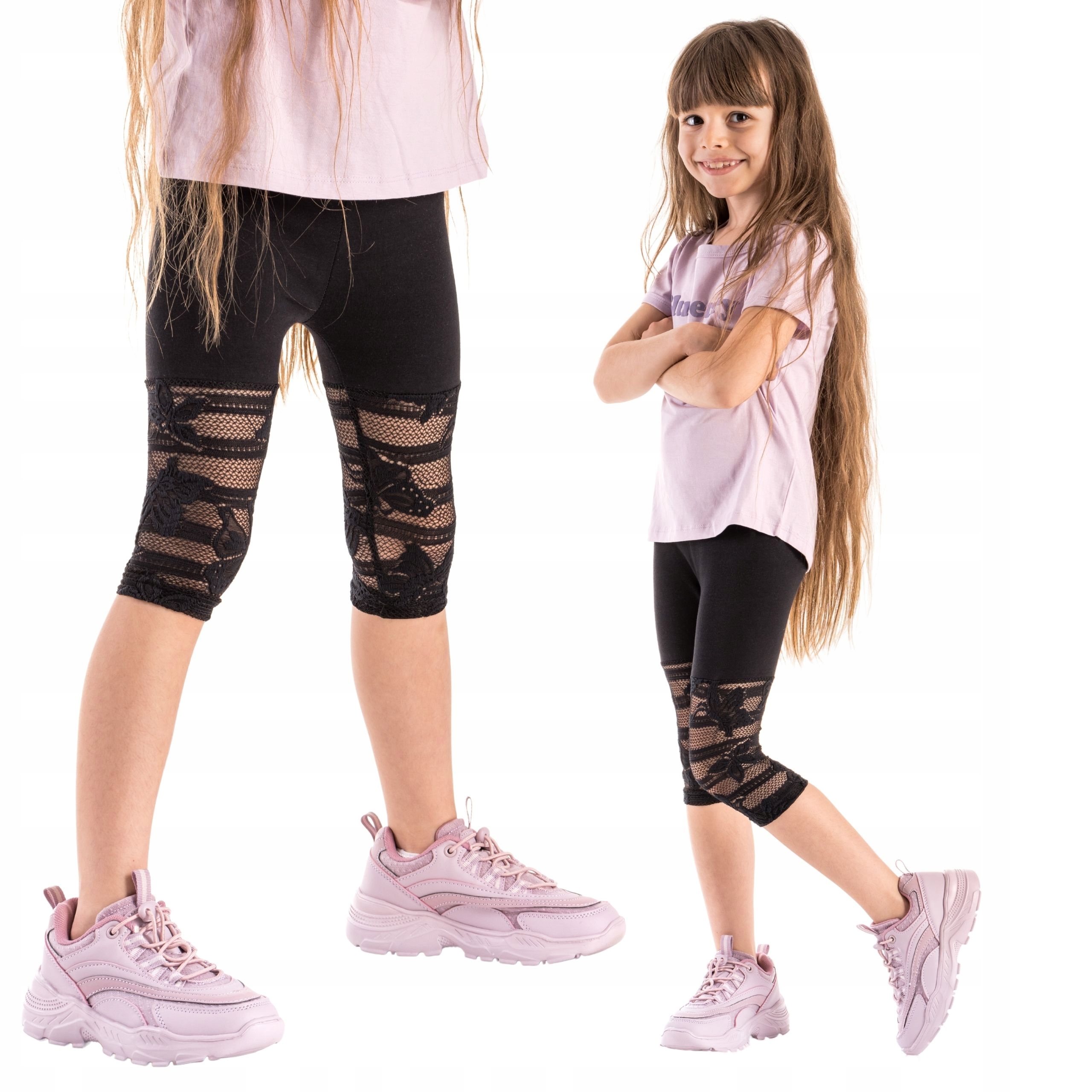 

Dziewczęce Legginsy 3/4 Getry Z Koronką 146/152