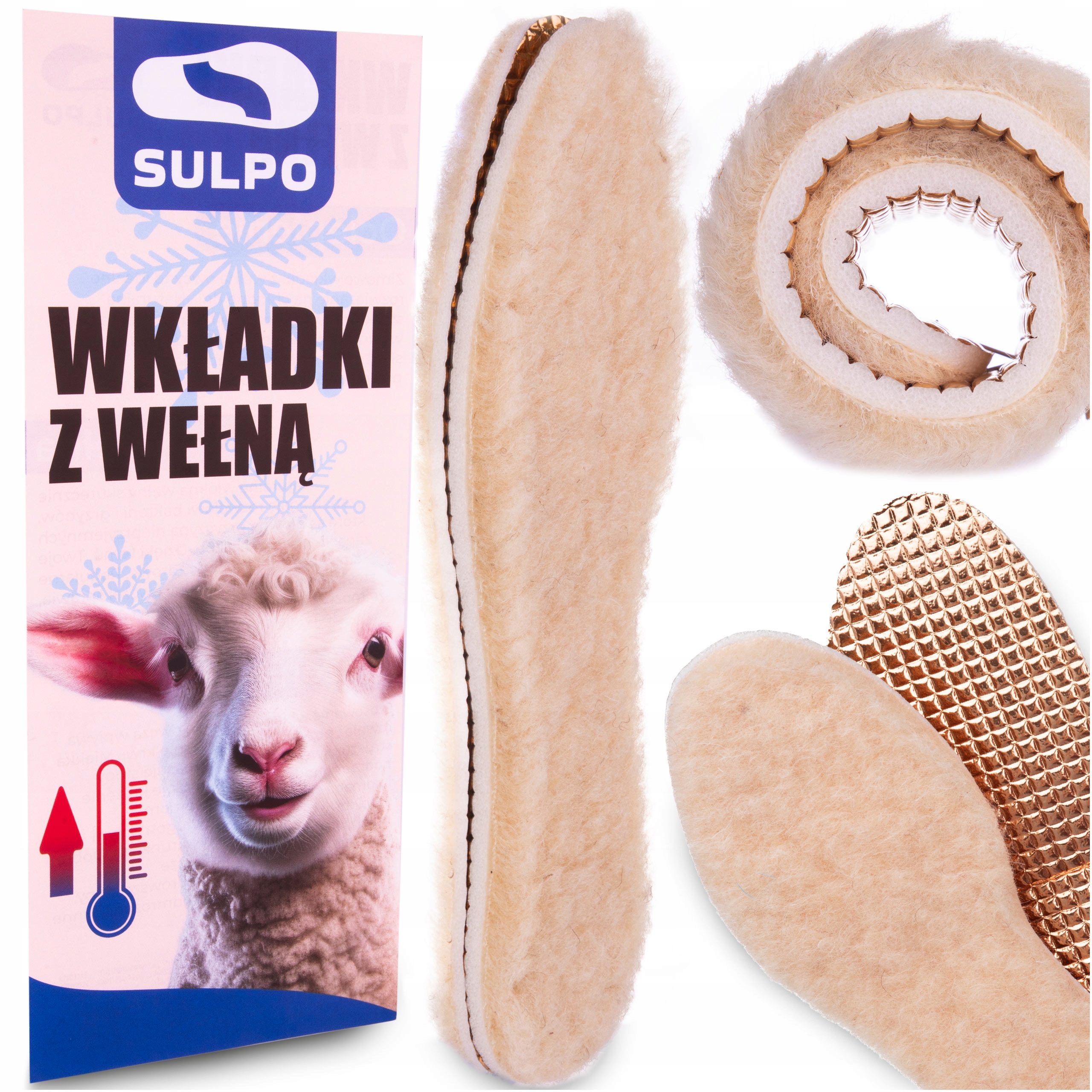 Zimowe wkładki do butów wełniane ciepłe naturalne miękkie dziecięce 32