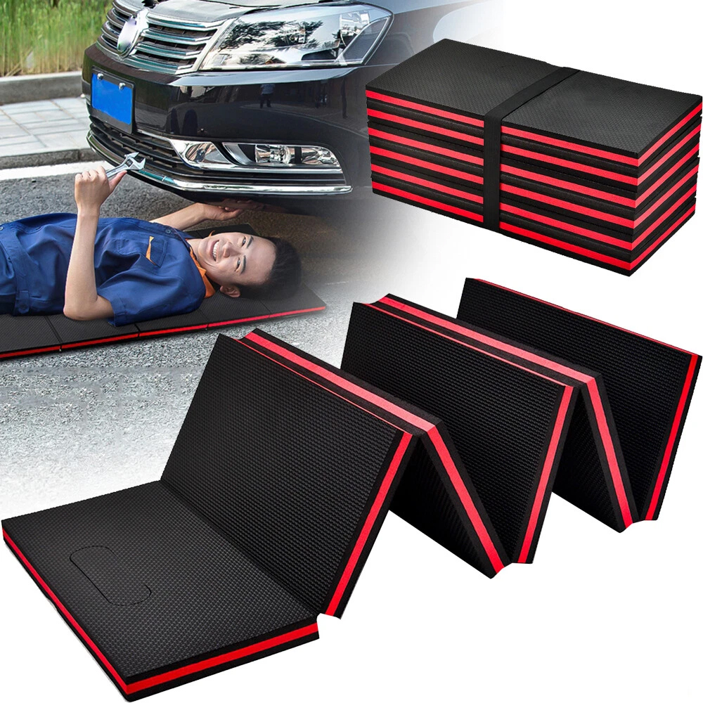 Skládací podložka pro práci pod autem, dílenská pěna, 3 vrstvy, 120 x 40 cm