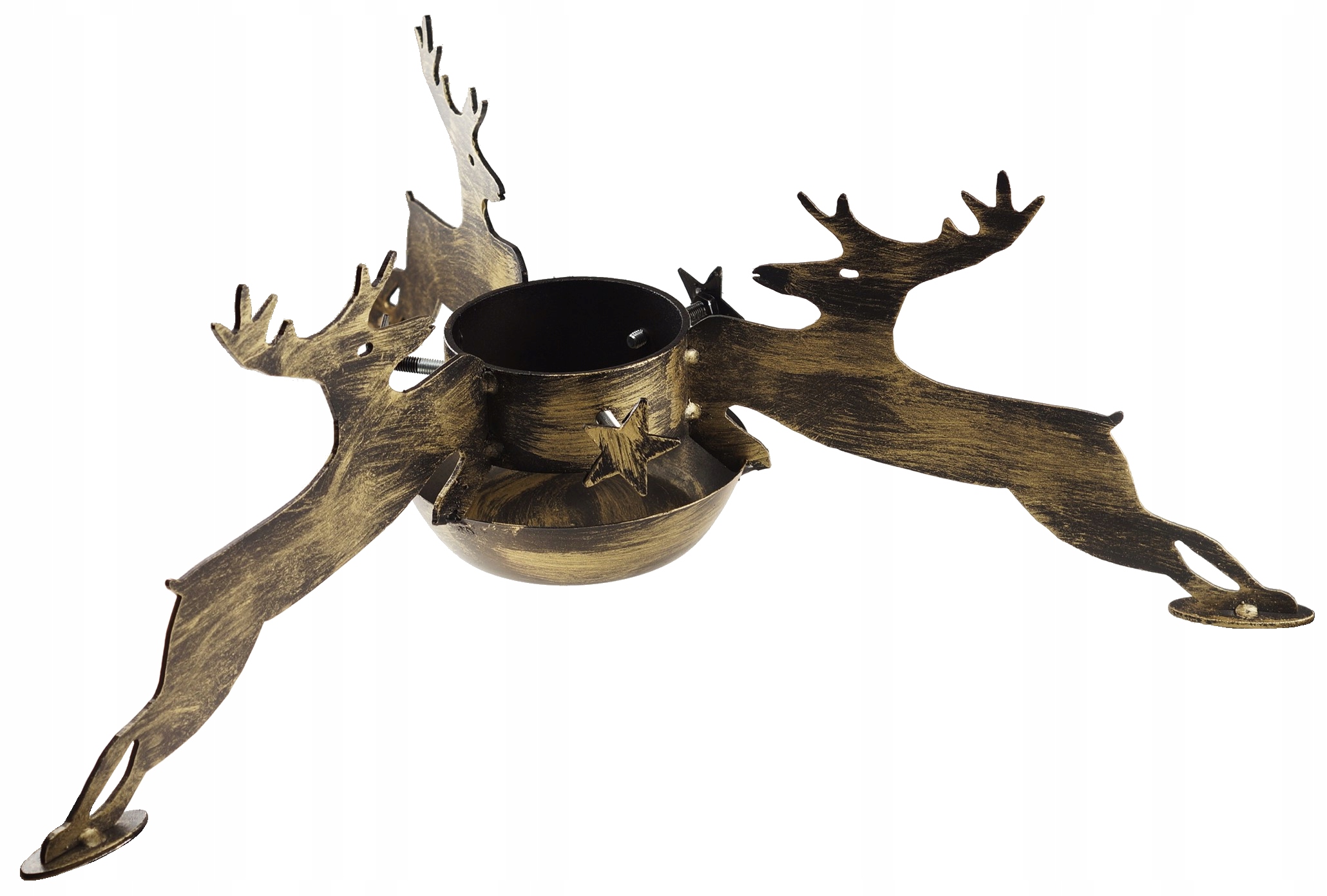 Stojan Pod Vánoční Stromek Sob Velký Fi 105 MM Polský Černozlatý Kovaný