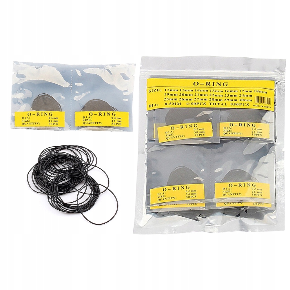 GUMOWA USZCZELKA ZESTAW DO ZEGARKÓW 950 SZT. O-RING Stan opakowania oryginalne