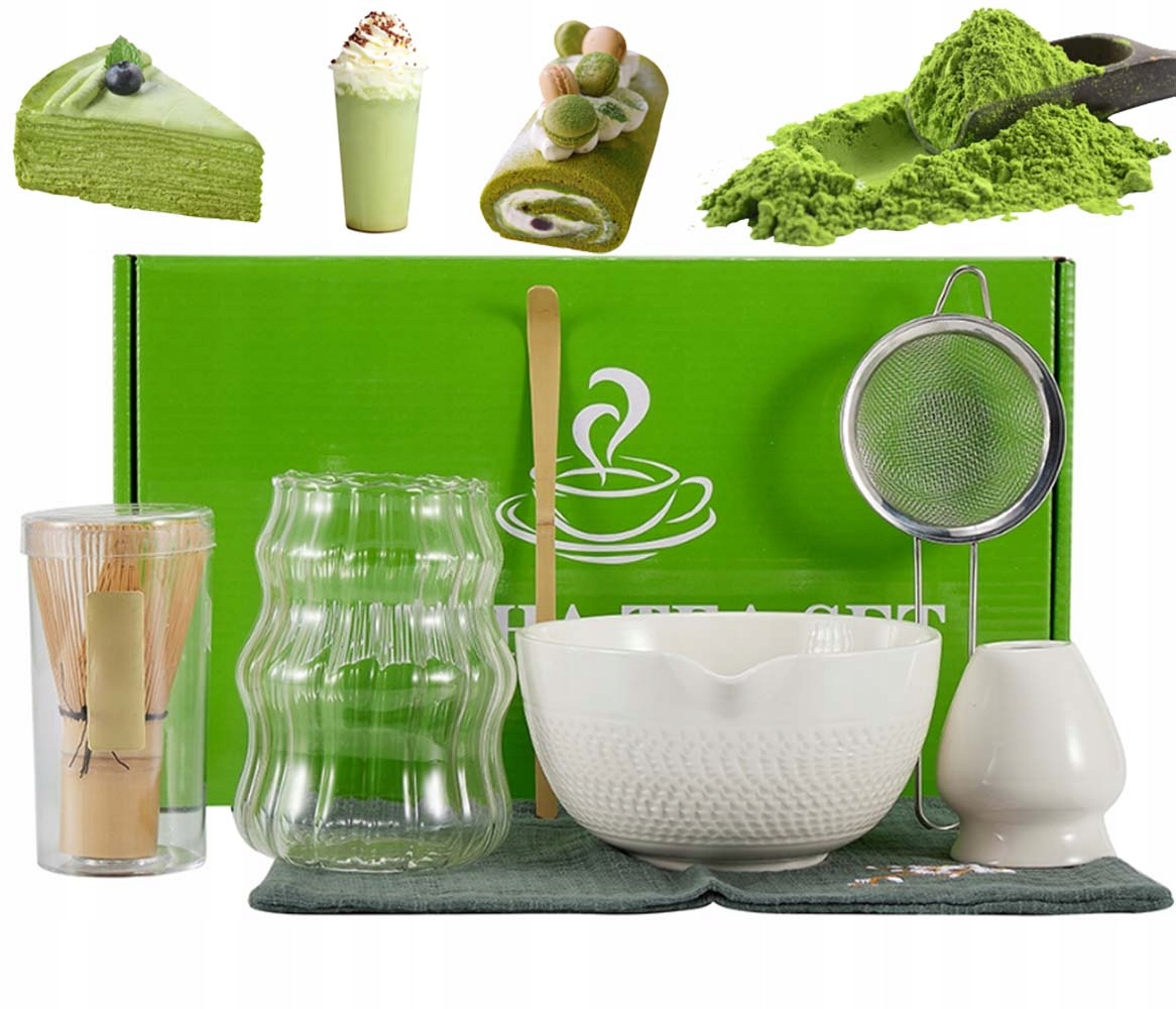Zestaw Do Matchy 7W1 Ceramiczny Czarka Miotełka Łyżeczka Do Herbaty Matcha