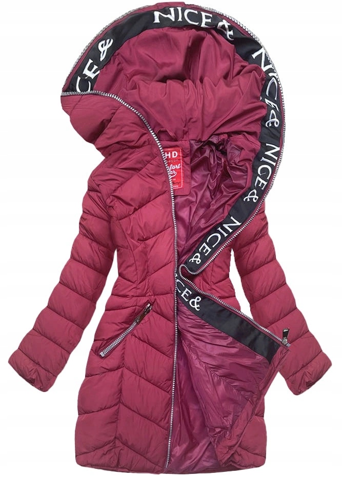 Pikovaná Bunda Kapuce 2M-001 Červená S (36)