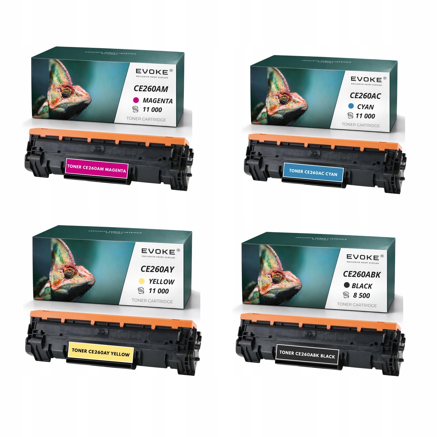 Evoke náhradní toner pro Hp CE260A, sada barev CP4025 CP4525 CM4540