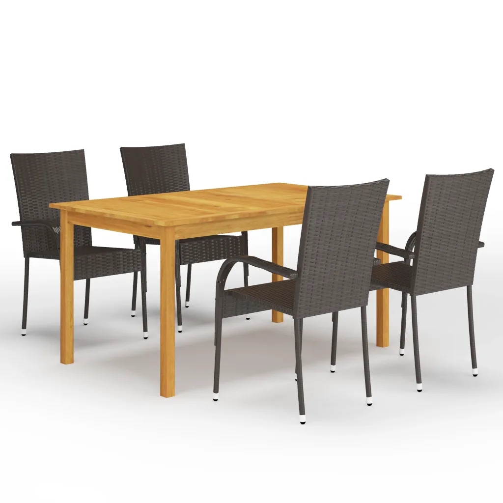 Jídelní set do zahrady, stůl 150x90x74 cm, hnědé židle