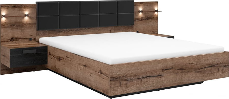 

Łóżko 180x200 z Szafkami Kassel Black Red White