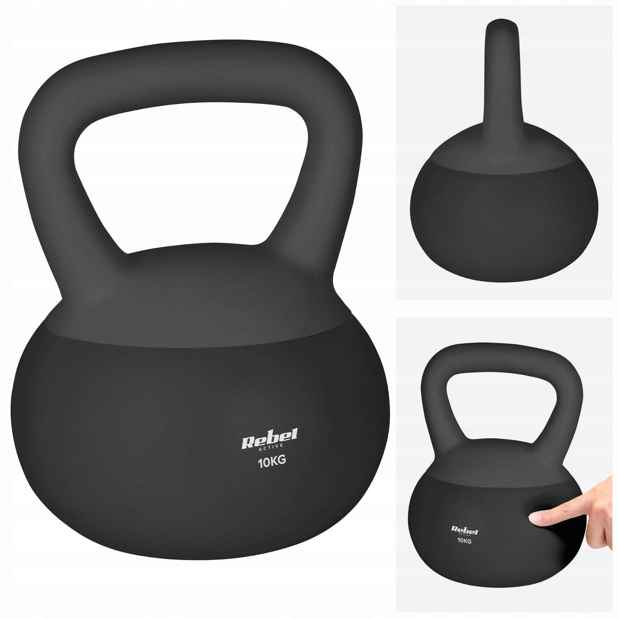 Soft Kettlebell 10kg Rebel miękkie Pcv bezpieczne ciche hantel do fitness