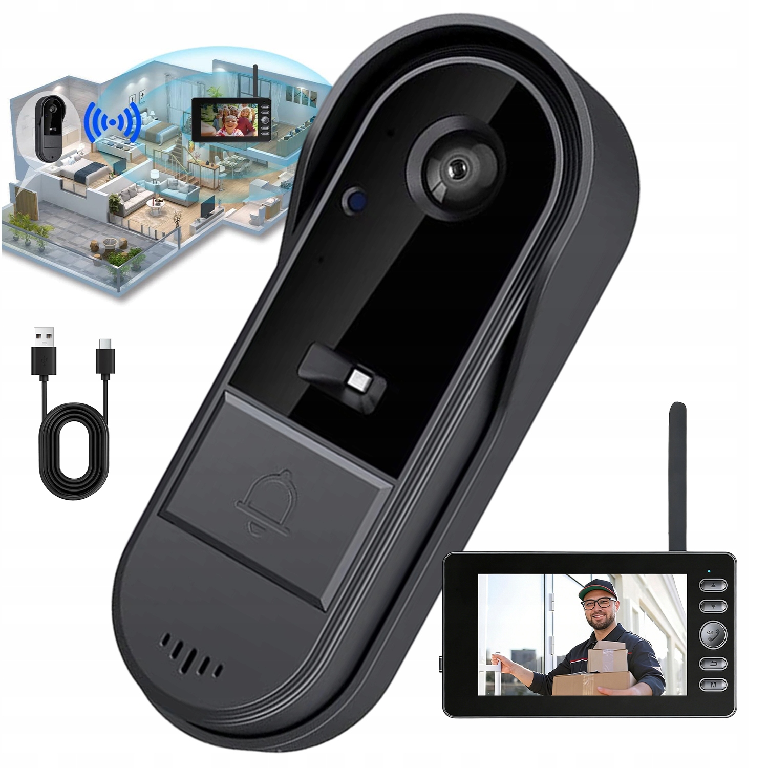 Wifi Videotelefon S Žilovou Bránou Není Vyžadována Žádná Aplikace