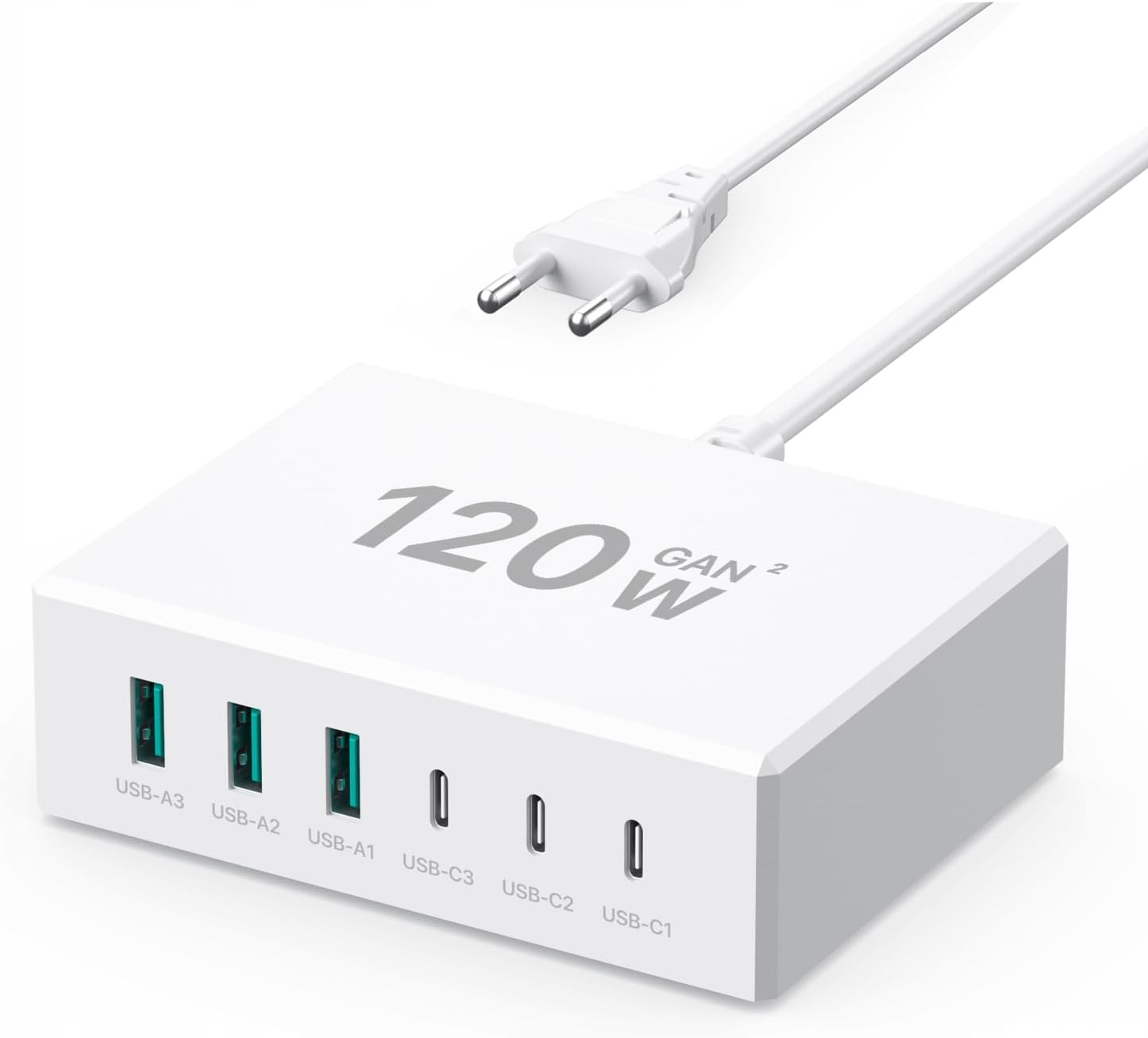 Nabíječka 120W 6 Portů Usb-c Usb-a Nabíjecí Stanice