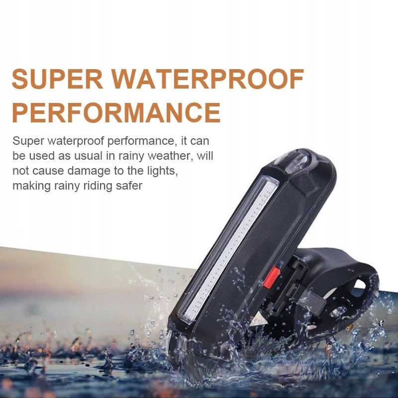 Rowerowe światło Ładowanie USB 500 mAh czerwone Kod producenta A02