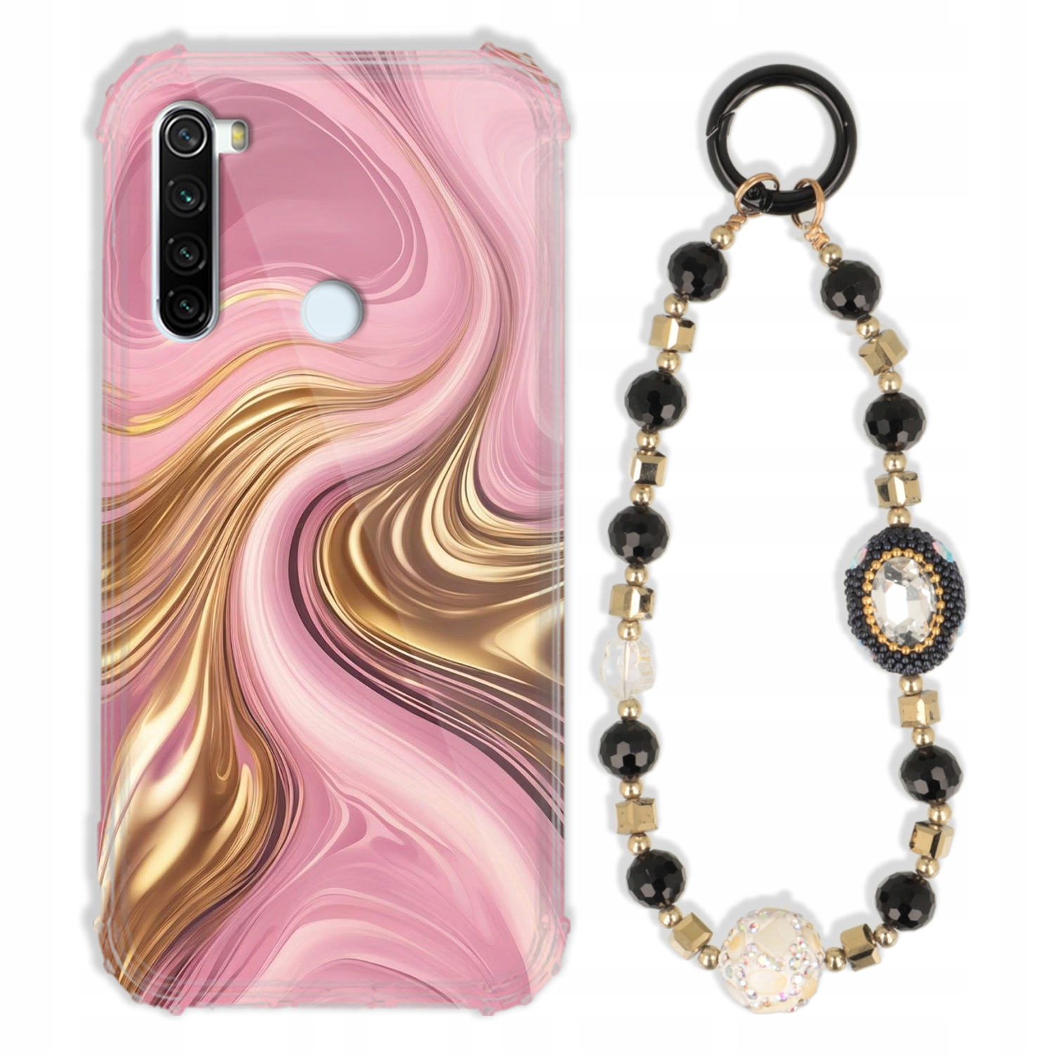 Puzdro Pre Xiaomi Redmi Note 8T Antishock Zirkóny Čierno Zlaté|pevné|pevné