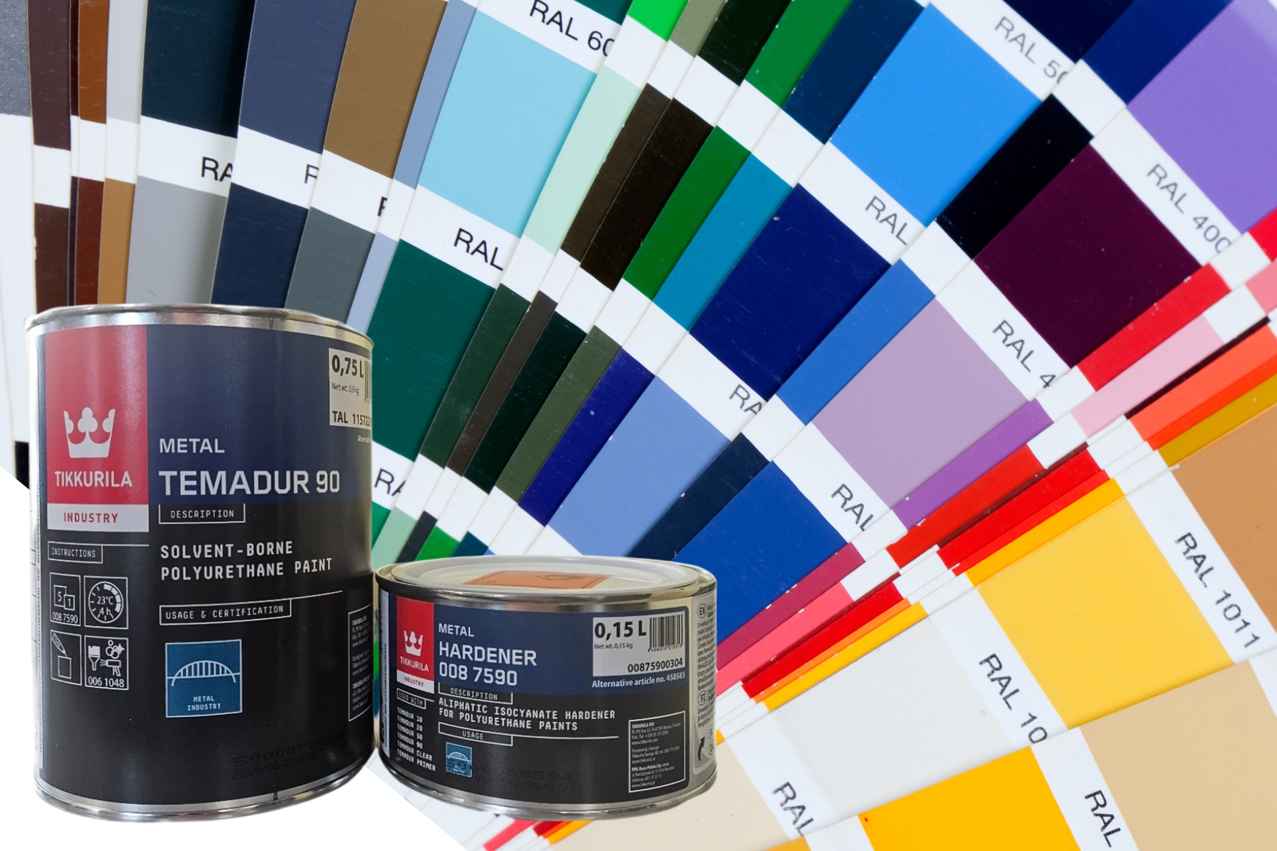 Tikkurila Temadur 90 farba poliuretanowa Różne Aluminium Stal Ral 1L