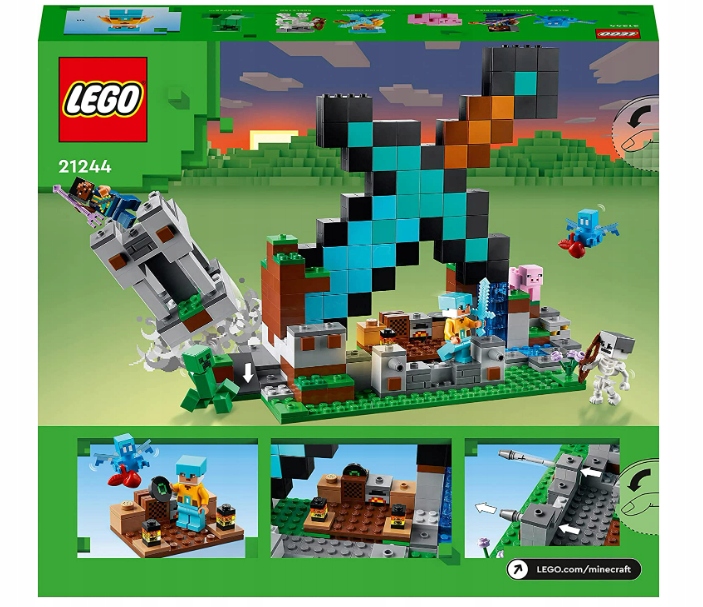 LEGO ZESTAW 21244 MINECRAFT BASTION MIECZ CREEPER Bohater Minecraft
