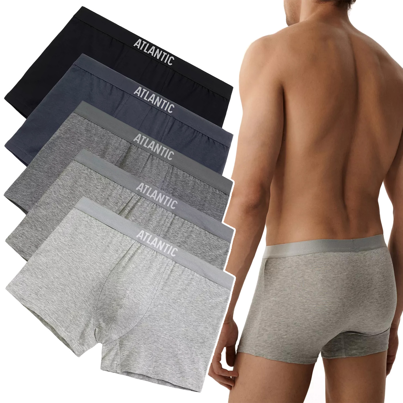 Pánské Boxerky Sport Atlantic 5BMH-011 Kraťasy z bavlny 5-PAK L