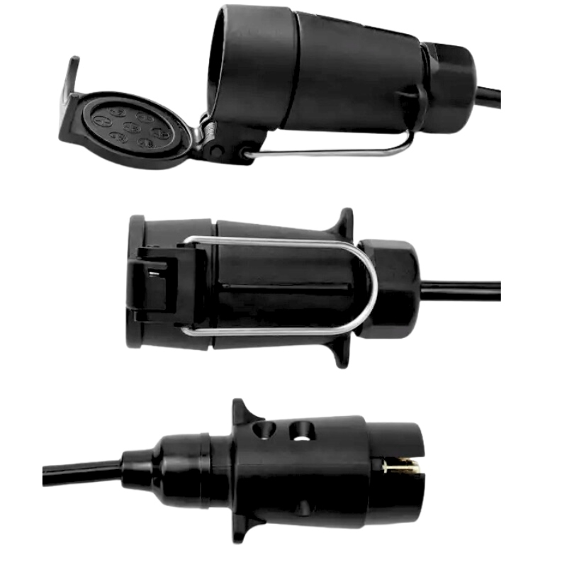 PRZEWÓD KABEL ELEKTRYCZNY SPIRALNY DO PRZYCZEP WTYCZKA I GNIAZDO 7 PIN 1,5M Stan opakowania oryginalne