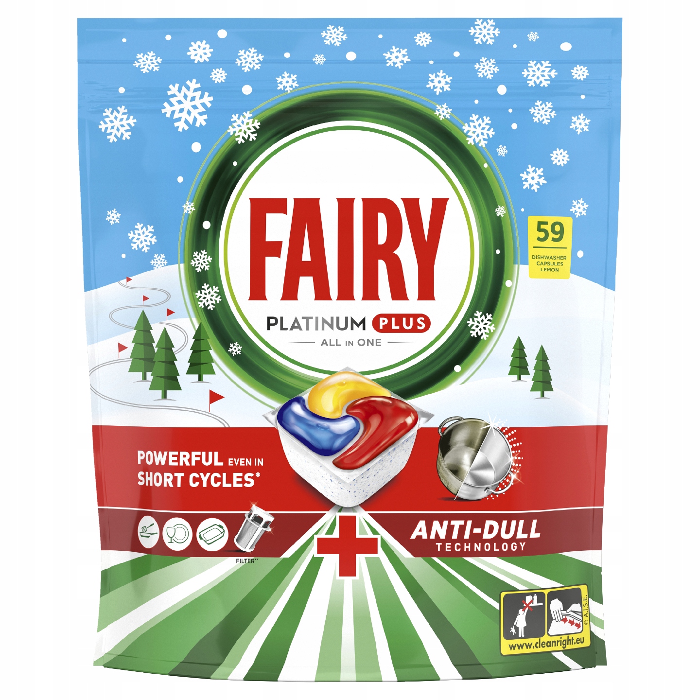 Levně Fairy 59 ks Platinum Plus All in One Lemon