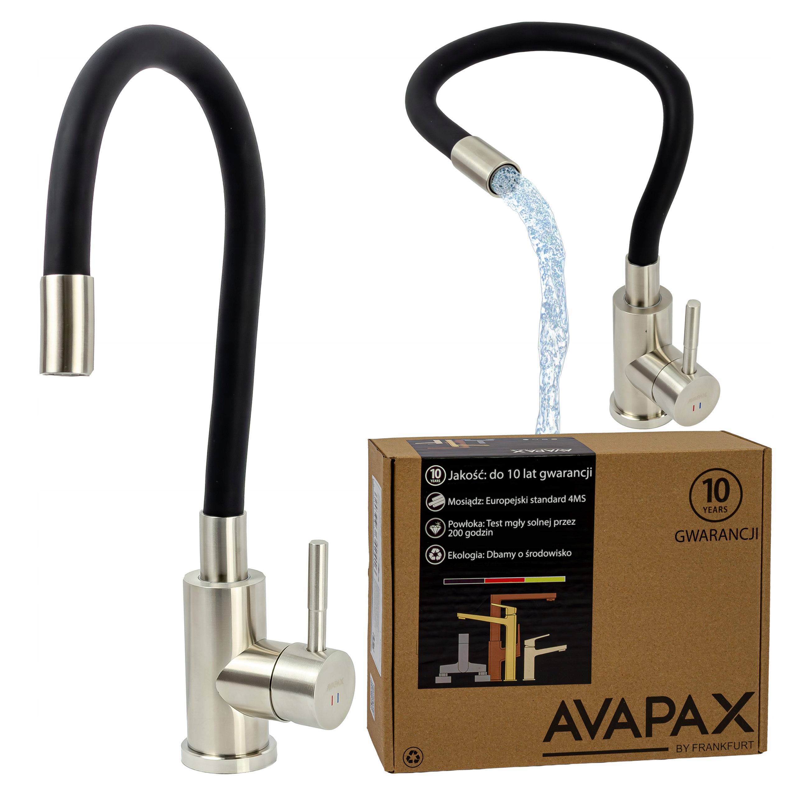 Kuchyňská baterie s výpustí flexibilní Kartáčovaná kuchyňská baterie ohebná