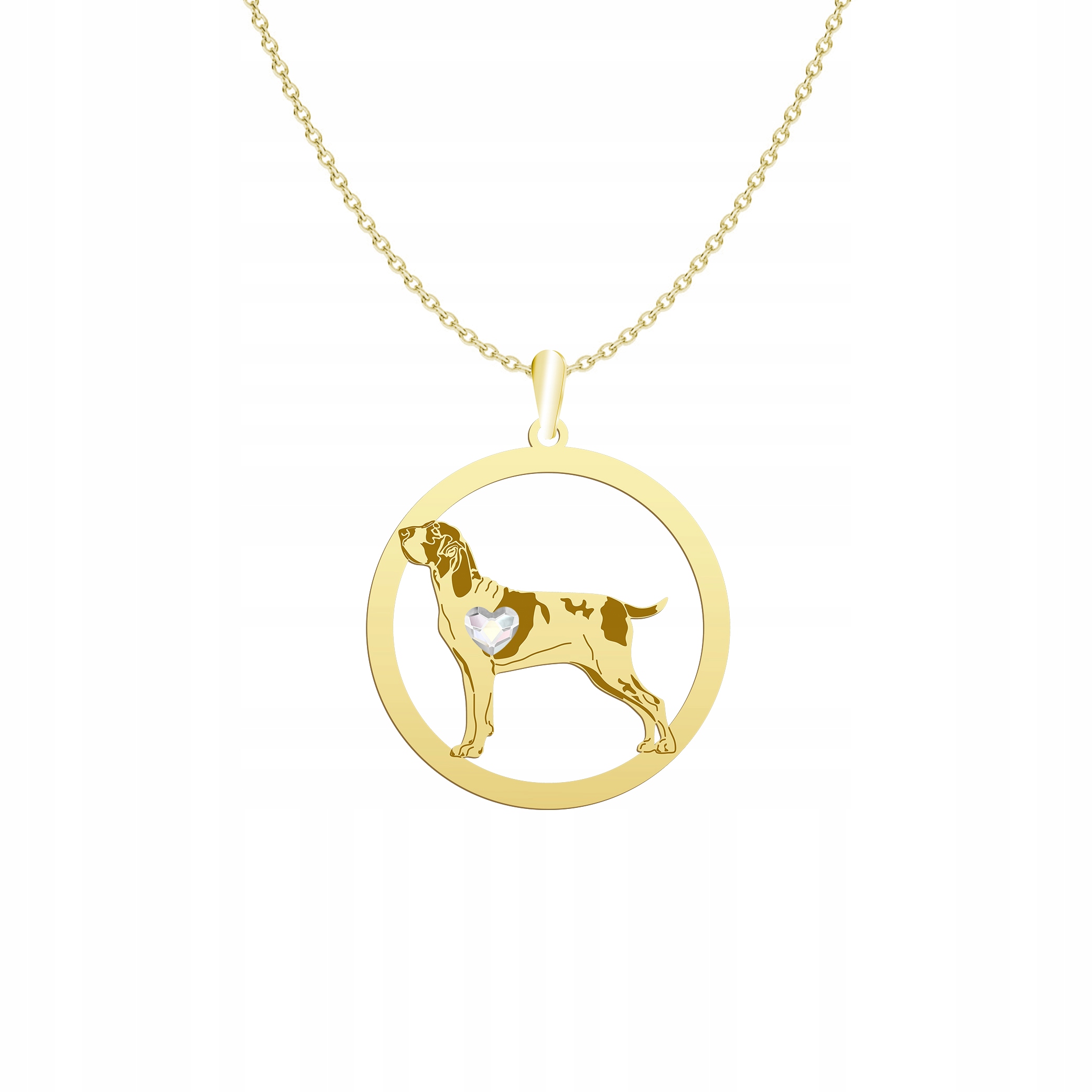 Zlatý náhrdelník s vyžloutlým italským psem, krátkosrstý, 925 Řetízek Gravírování