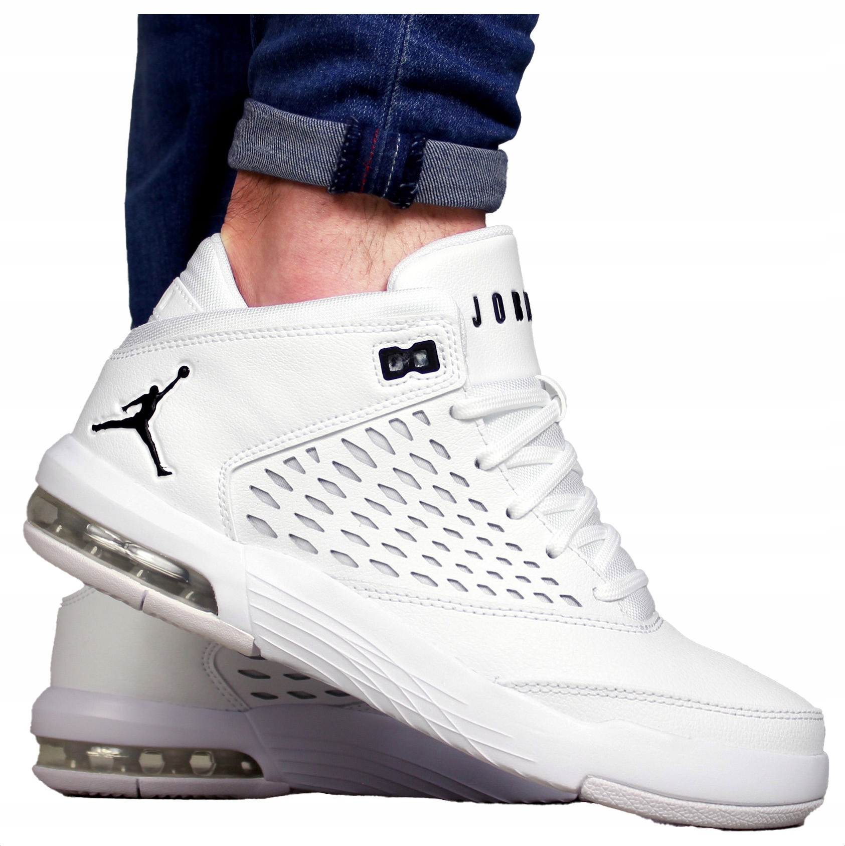 pánské boty Nike AiR Jordan Kožené Originál vysoká sportovní kůže bílá