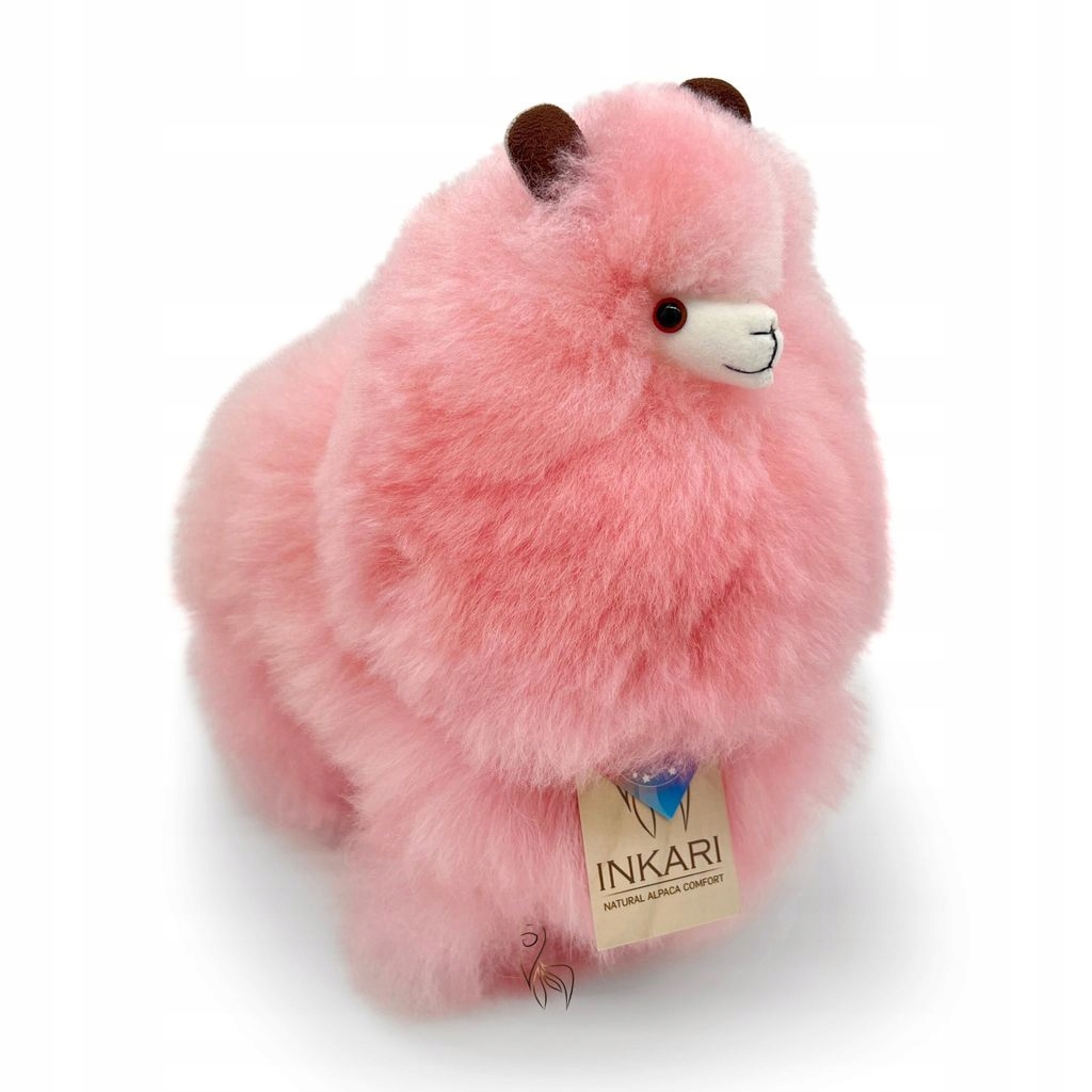 Inkari alpaka średnia Cotton Candy różowa wełna maskotka ręcznie robiona