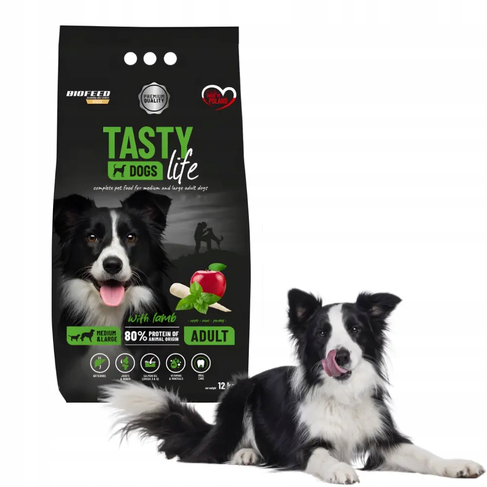 Biofeed Tasty Dogs Life 12kg Jagnięcina Sucha karma dla psów średnich i