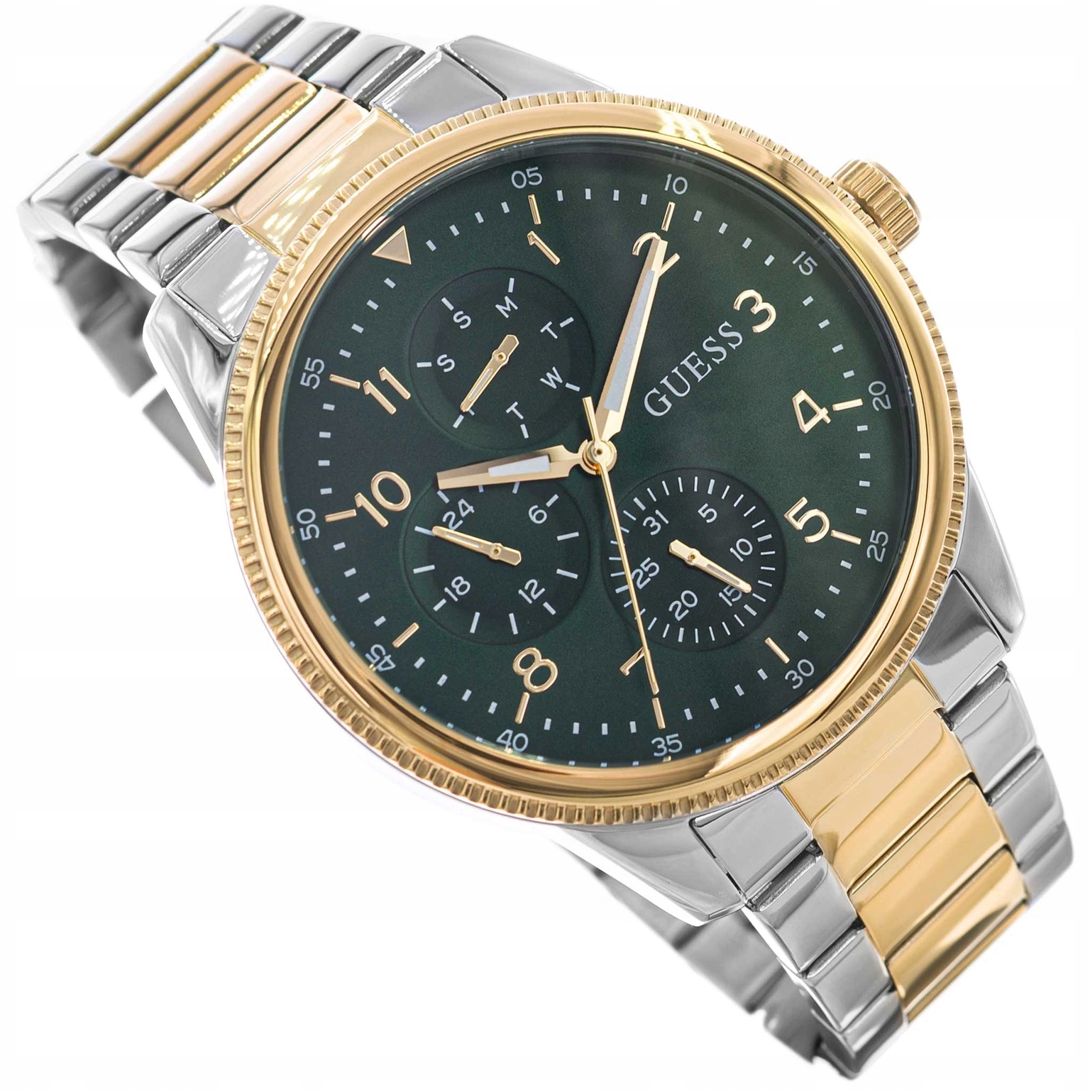 Pánské Hodinky Guess GW0970G4 Stříbrno-zlaté Na Náramku Datumovka