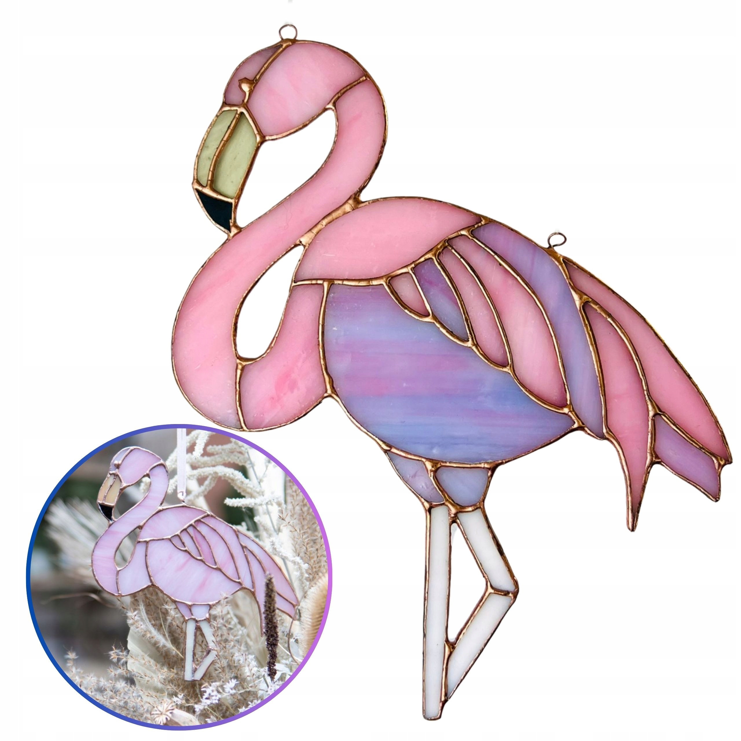 Ozdoba Flaming růžový pták dárek přívěsek