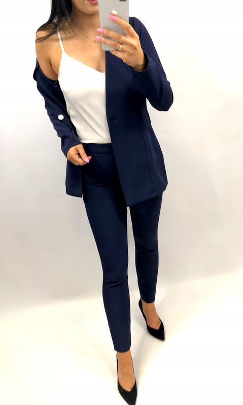 Garnitur damski z paskiem i klamrą GRANAT 3XL 46 Wzór dominujący bez wzoru