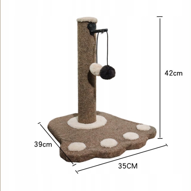 Drapak słupek dla kota w kształcie łapy ciemny brąz Nazwa handlowa Drapak dla kota