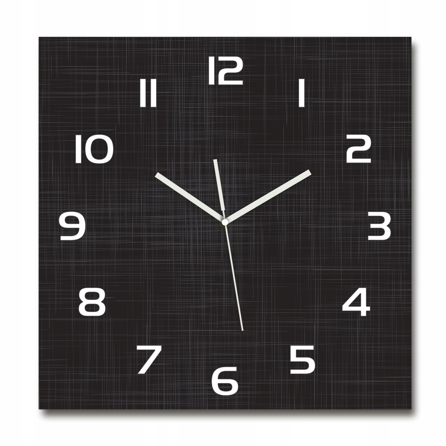 

Szklany duży zegar wiszący Lniana tekstura 60x60cm