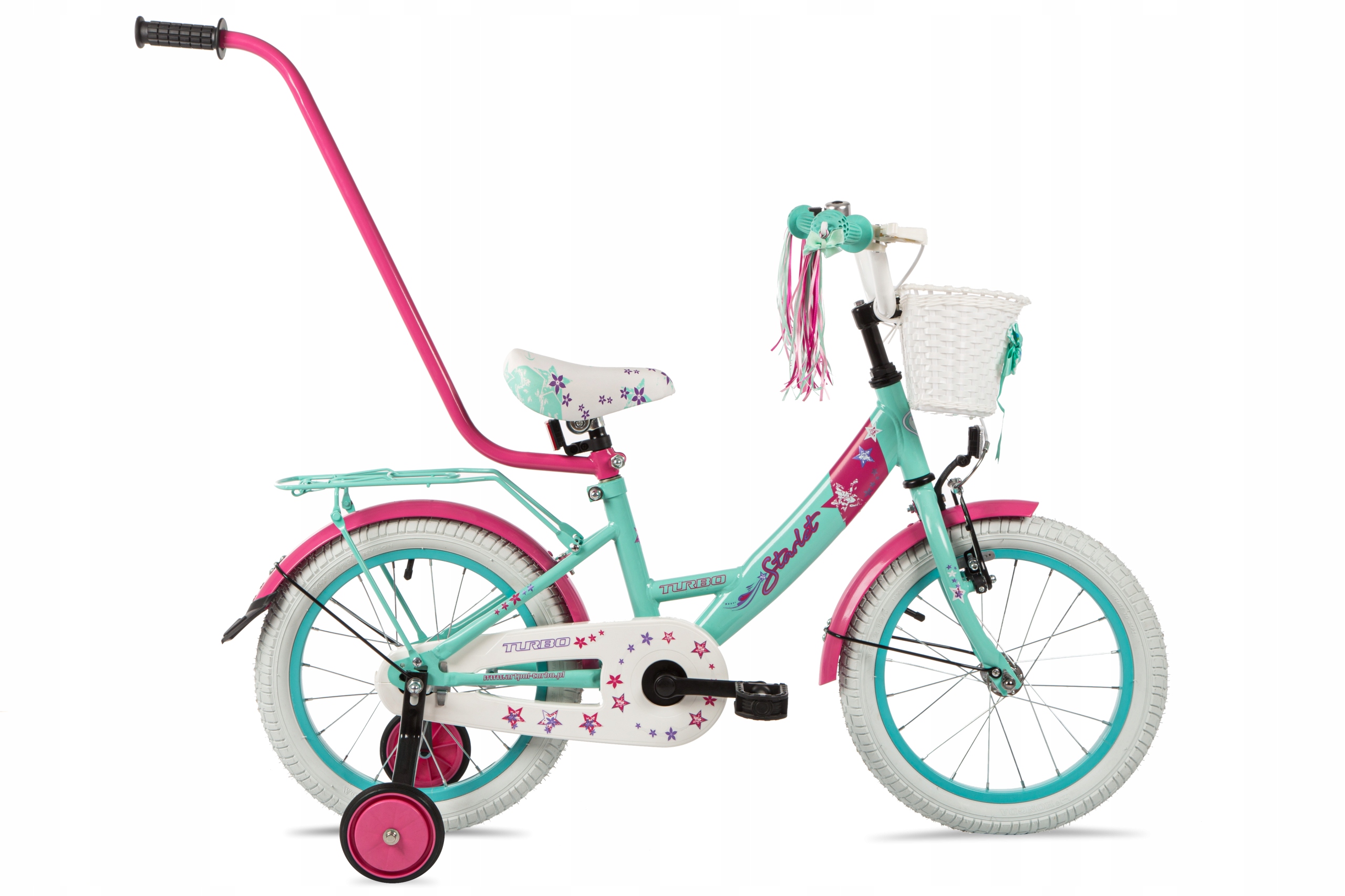 Rower 16 cali dla dziewczynki Turbo Starlet Miętowo-Różowy, Polski produkt!
