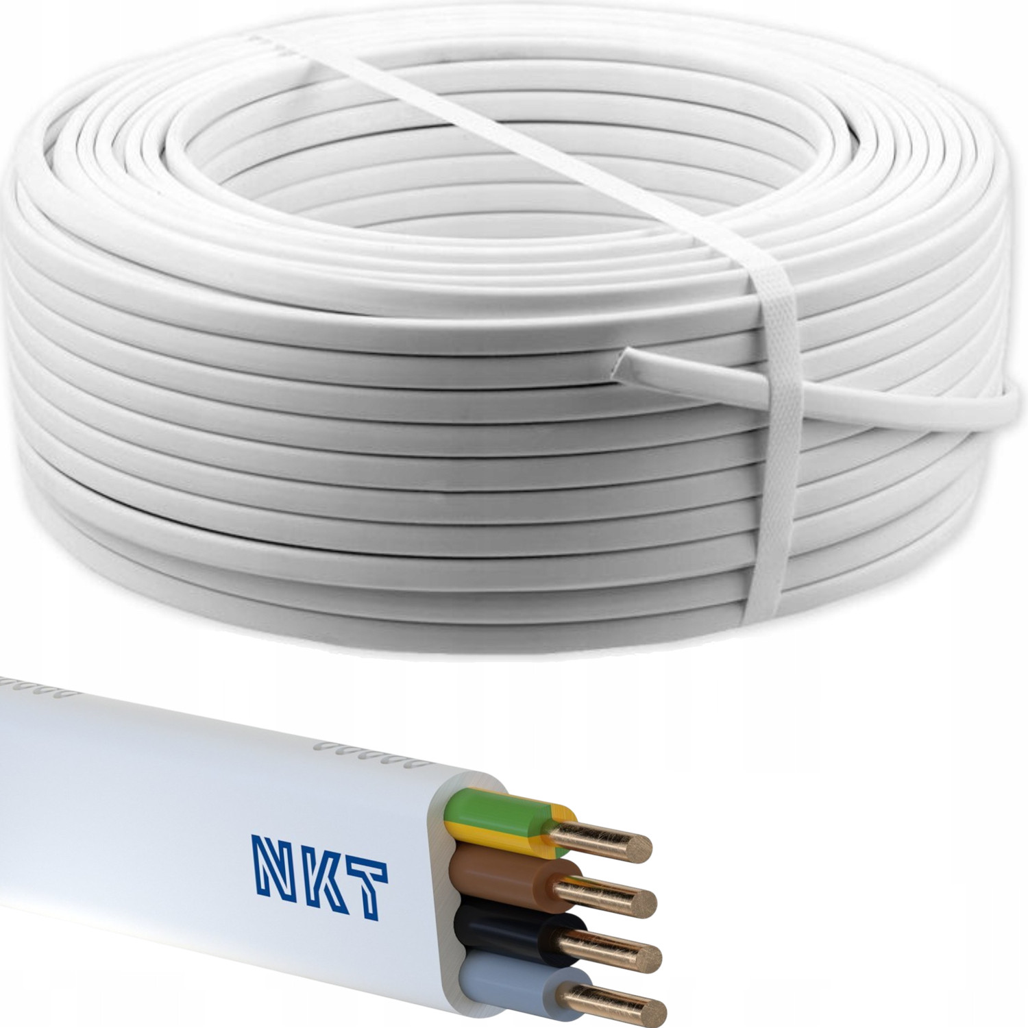 Instalační Kabel Ydyp 4x 1,5 450-750V Bílý (kroužky Po 100MB) Nkt